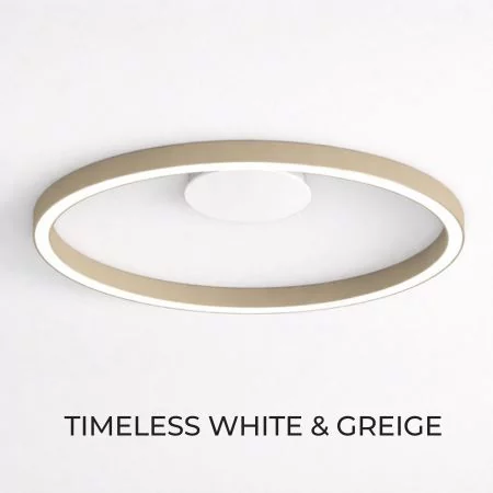 Braga Loop LED ring ceiling light in white and dove grey